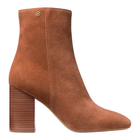Michael Kors Women's Hazel Suede Block Heel Booties Brown Size 10 - Picture 2 of 4